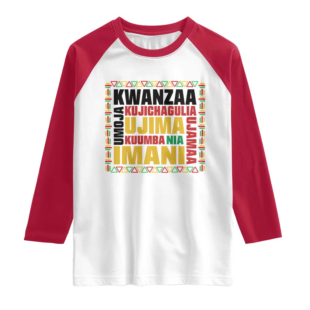 Nguzo Saba Seven Principles Raglan Shirt African Heritage Celebration Gift - Wonder Print Shop
