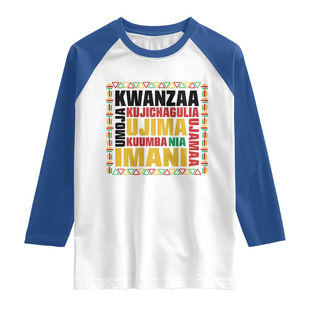 Nguzo Saba Seven Principles Raglan Shirt African Heritage Celebration Gift - Wonder Print Shop