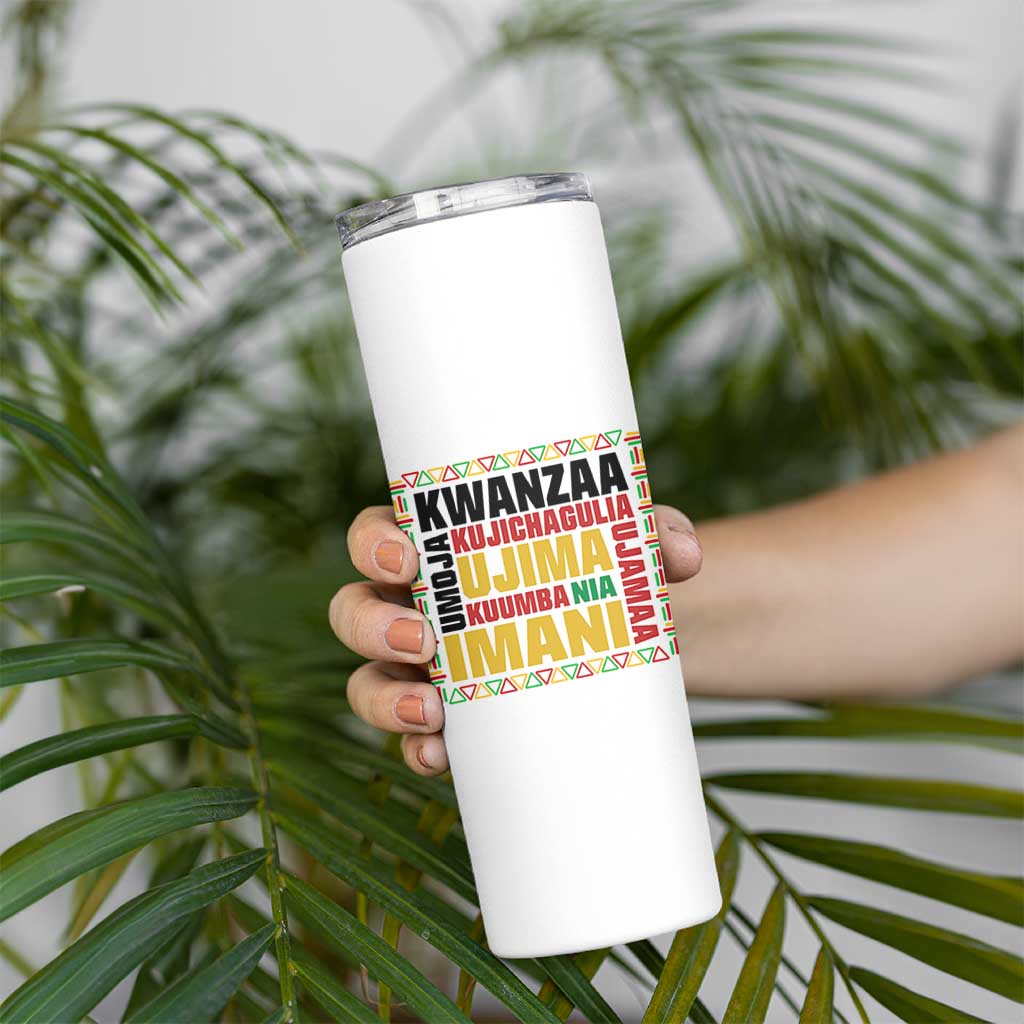 Nguzo Saba Seven Principles Skinny Tumbler African Heritage Celebration Gift - Wonder Print Shop