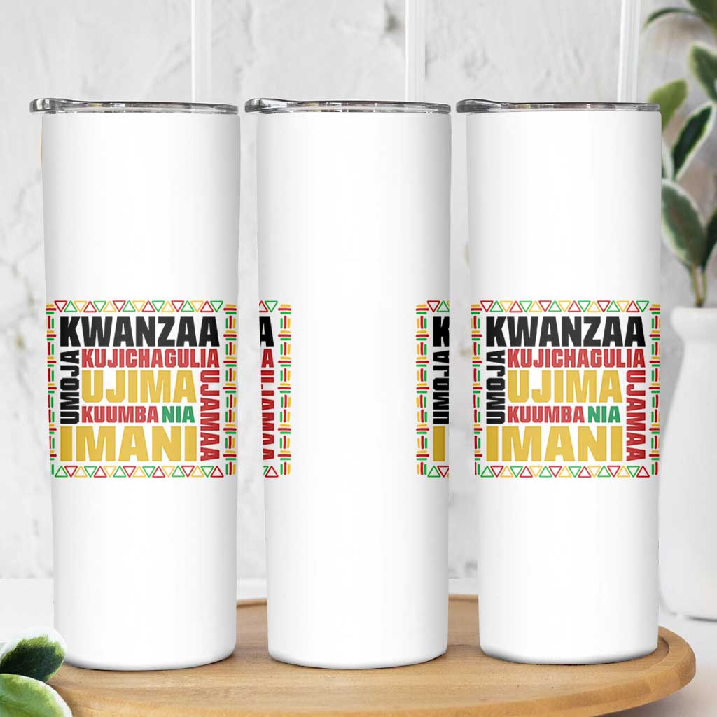 Nguzo Saba Seven Principles Skinny Tumbler African Heritage Celebration Gift - Wonder Print Shop