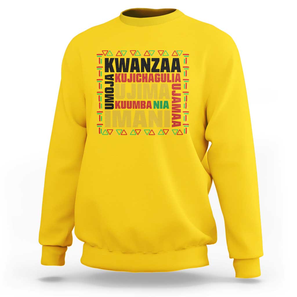 Nguzo Saba Seven Principles Sweatshirt African Heritage Celebration Gift - Wonder Print Shop