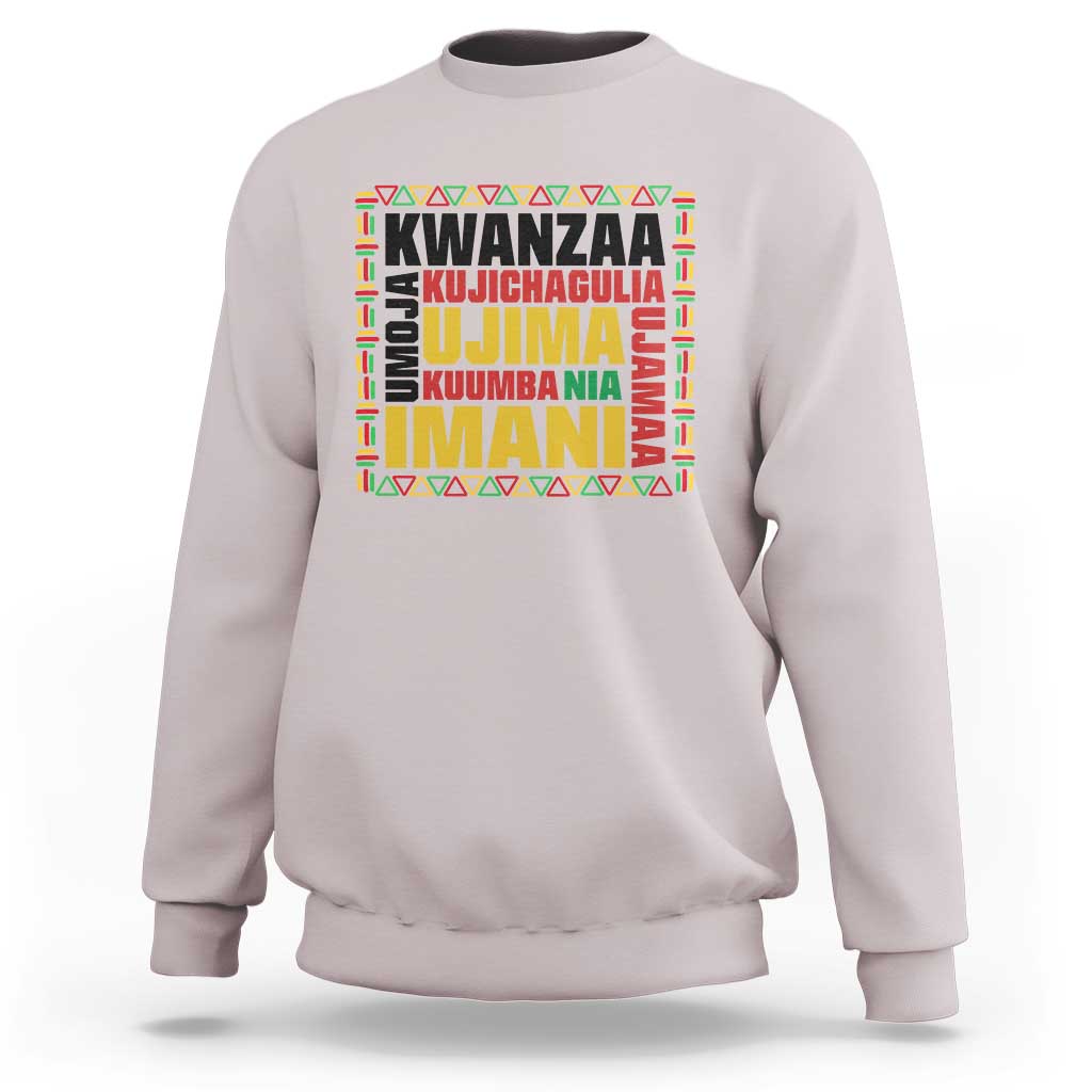 Nguzo Saba Seven Principles Sweatshirt African Heritage Celebration Gift - Wonder Print Shop