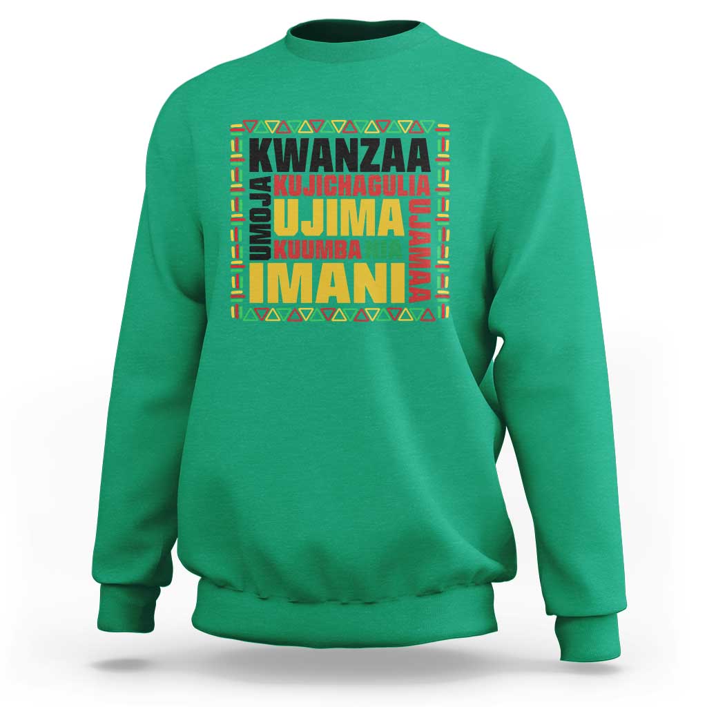 Nguzo Saba Seven Principles Sweatshirt African Heritage Celebration Gift - Wonder Print Shop