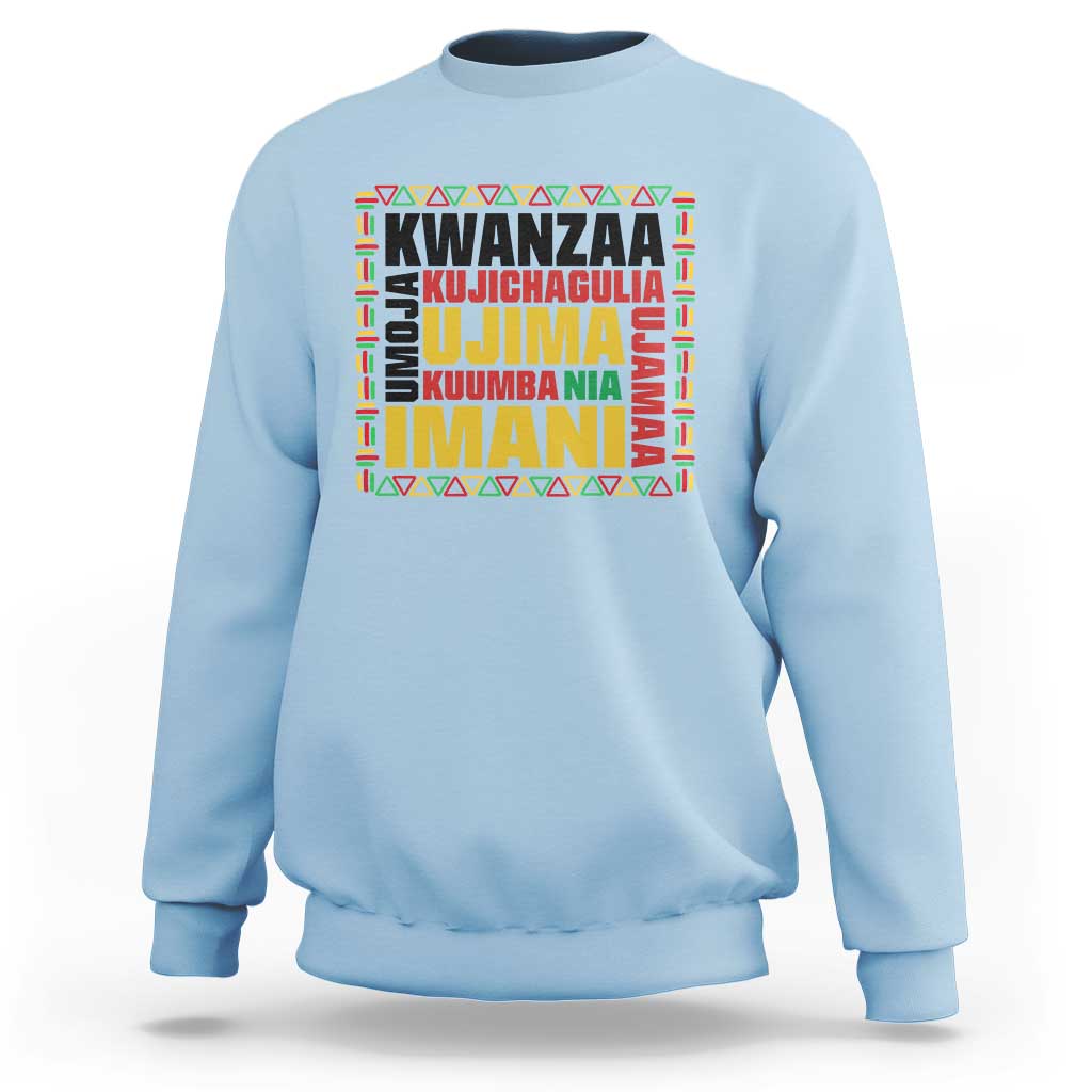 Nguzo Saba Seven Principles Sweatshirt African Heritage Celebration Gift - Wonder Print Shop