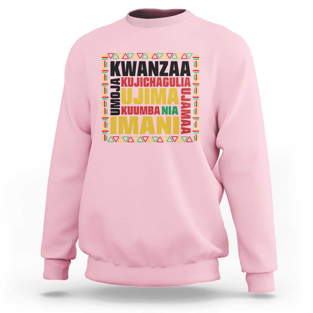 Nguzo Saba Seven Principles Sweatshirt African Heritage Celebration Gift - Wonder Print Shop