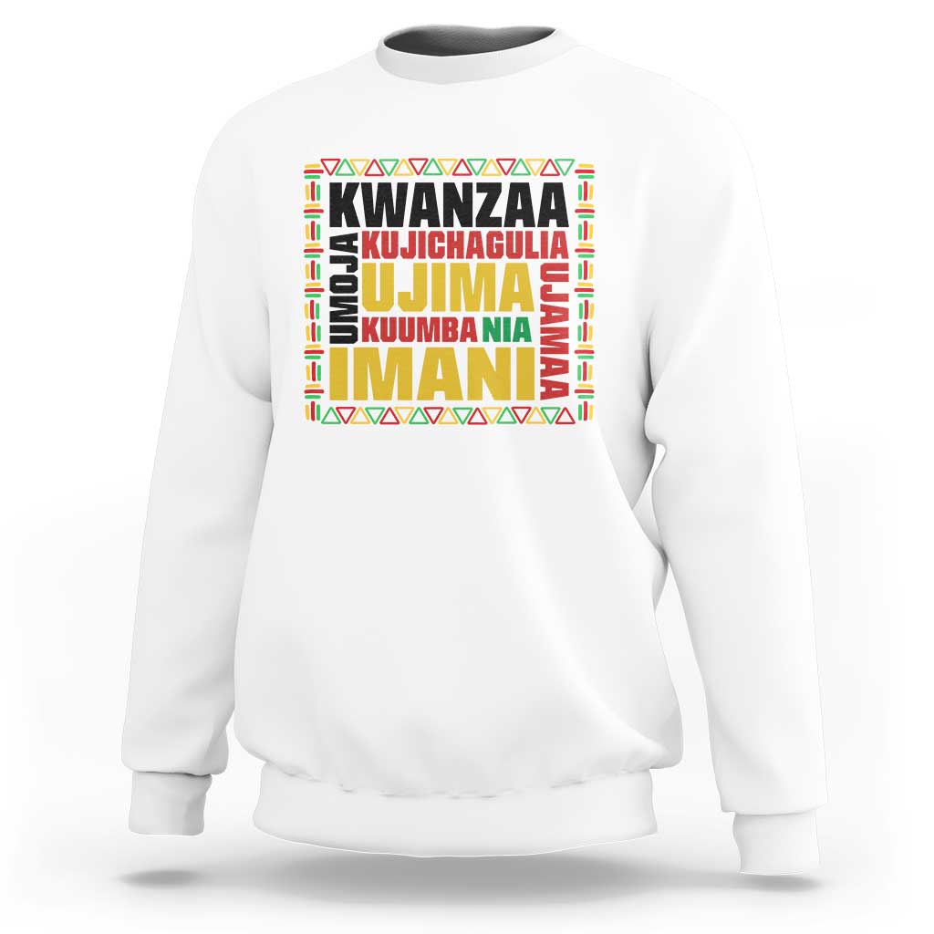 Nguzo Saba Seven Principles Sweatshirt African Heritage Celebration Gift - Wonder Print Shop