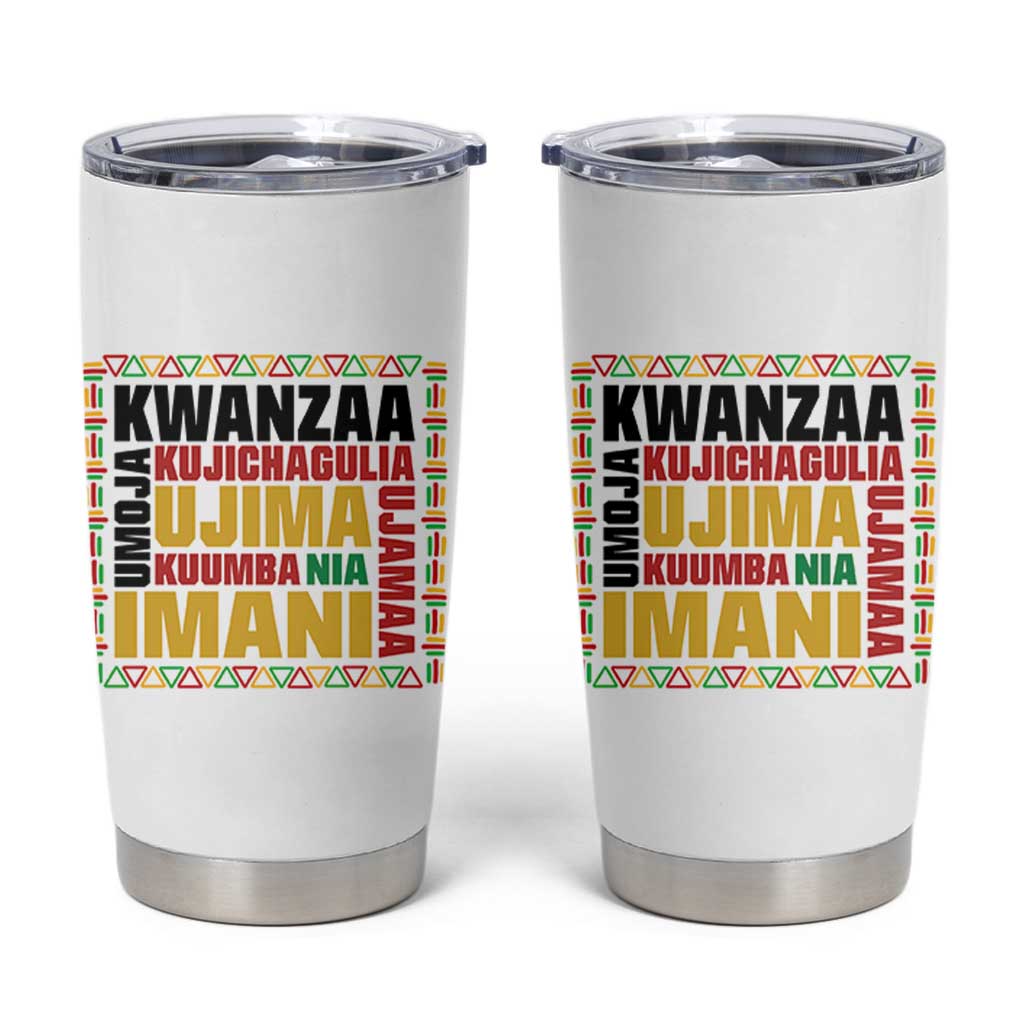 Nguzo Saba Seven Principles Tumbler Cup African Heritage Celebration Gift - Wonder Print Shop