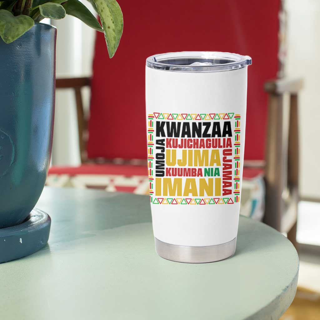Nguzo Saba Seven Principles Tumbler Cup African Heritage Celebration Gift - Wonder Print Shop