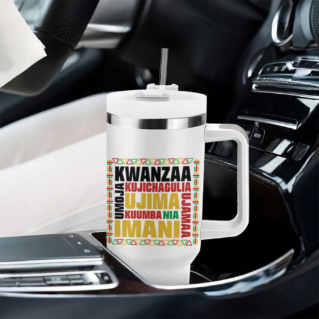 Nguzo Saba Seven Principles Tumbler With Handle African Heritage Celebration Gift - Wonder Print Shop