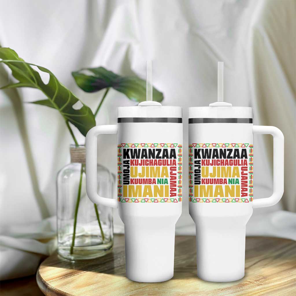 Nguzo Saba Seven Principles Tumbler With Handle African Heritage Celebration Gift - Wonder Print Shop