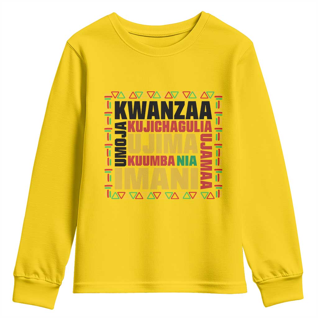 Nguzo Saba Seven Principles Youth Sweatshirt African Heritage Celebration Gift - Wonder Print Shop