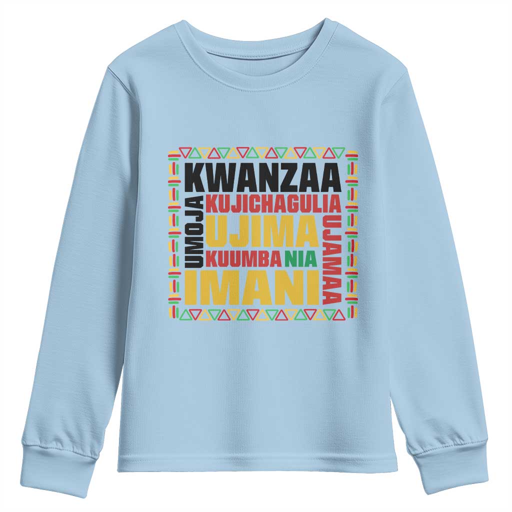 Nguzo Saba Seven Principles Youth Sweatshirt African Heritage Celebration Gift - Wonder Print Shop