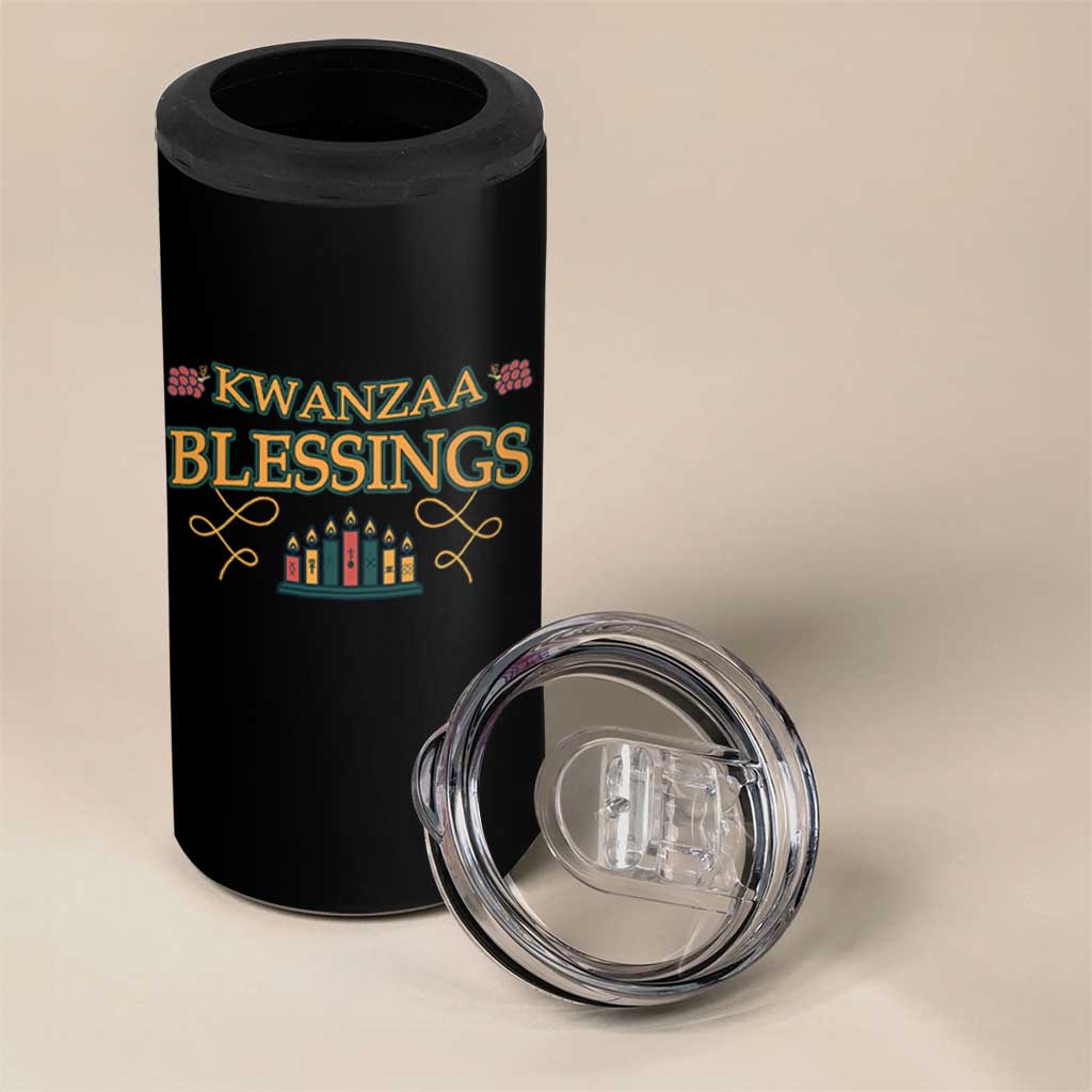 Kwanzaa Blessings 4 in 1 Can Cooler Tumbler African Heritage Celebration Gift - Wonder Print Shop