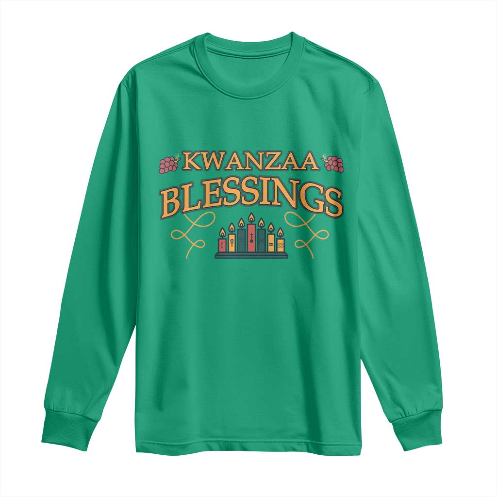 Kwanzaa Blessings Long Sleeve Shirt African Heritage Celebration Gift - Wonder Print Shop