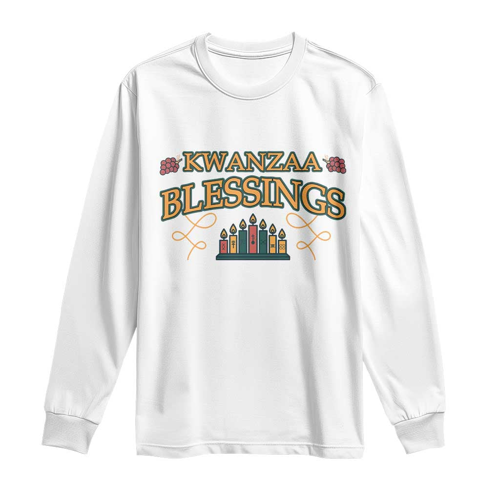 Kwanzaa Blessings Long Sleeve Shirt African Heritage Celebration Gift - Wonder Print Shop