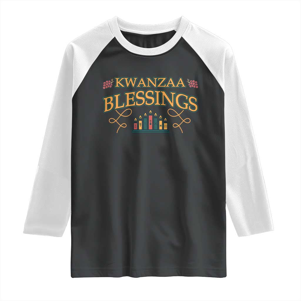 Kwanzaa Blessings Raglan Shirt African Heritage Celebration Gift - Wonder Print Shop