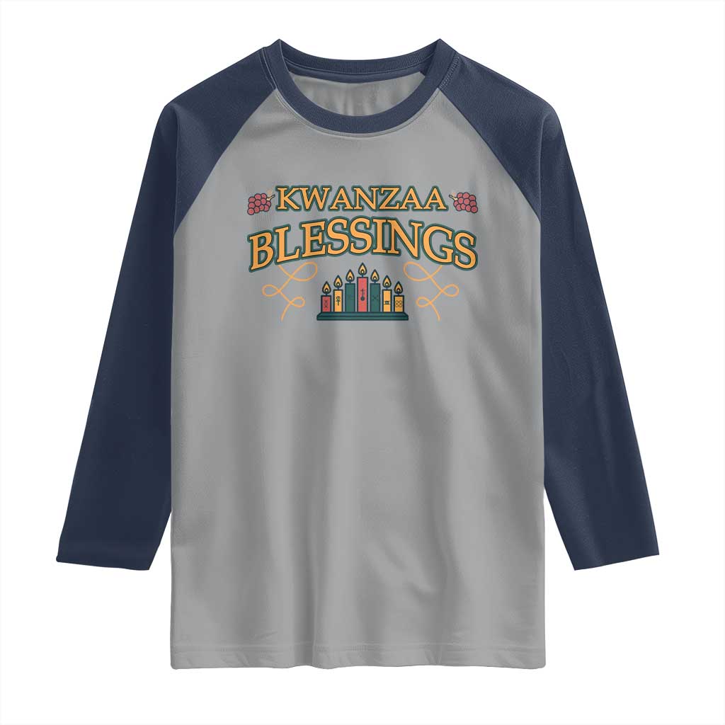 Kwanzaa Blessings Raglan Shirt African Heritage Celebration Gift - Wonder Print Shop
