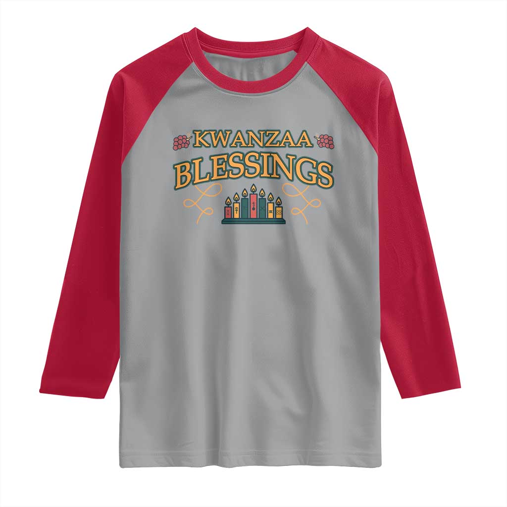 Kwanzaa Blessings Raglan Shirt African Heritage Celebration Gift - Wonder Print Shop