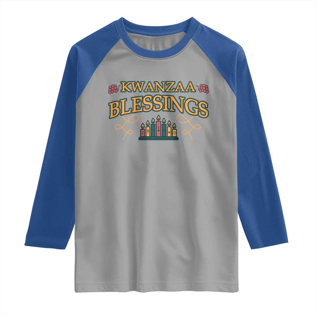 Kwanzaa Blessings Raglan Shirt African Heritage Celebration Gift - Wonder Print Shop