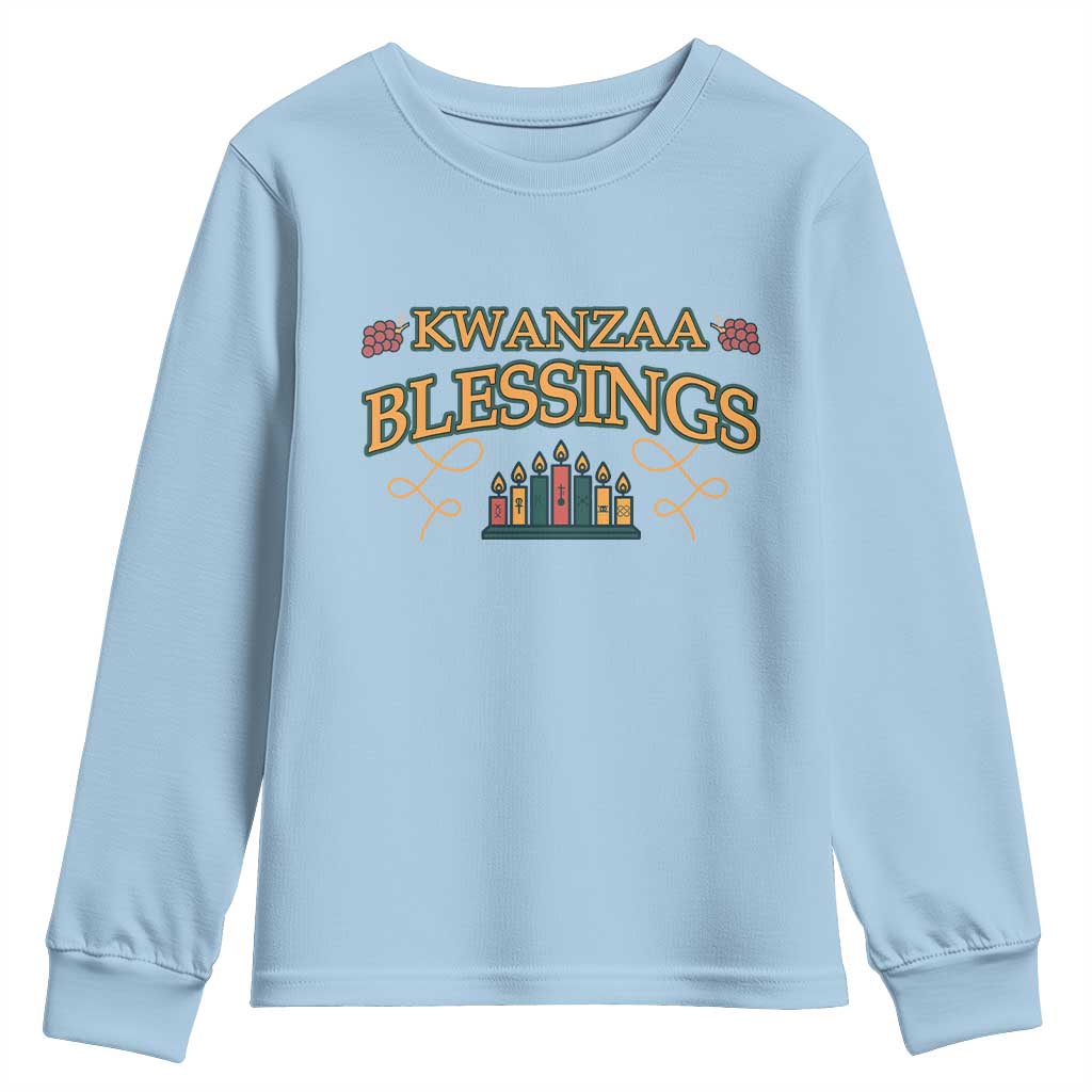 Kwanzaa Blessings Youth Sweatshirt African Heritage Celebration Gift - Wonder Print Shop