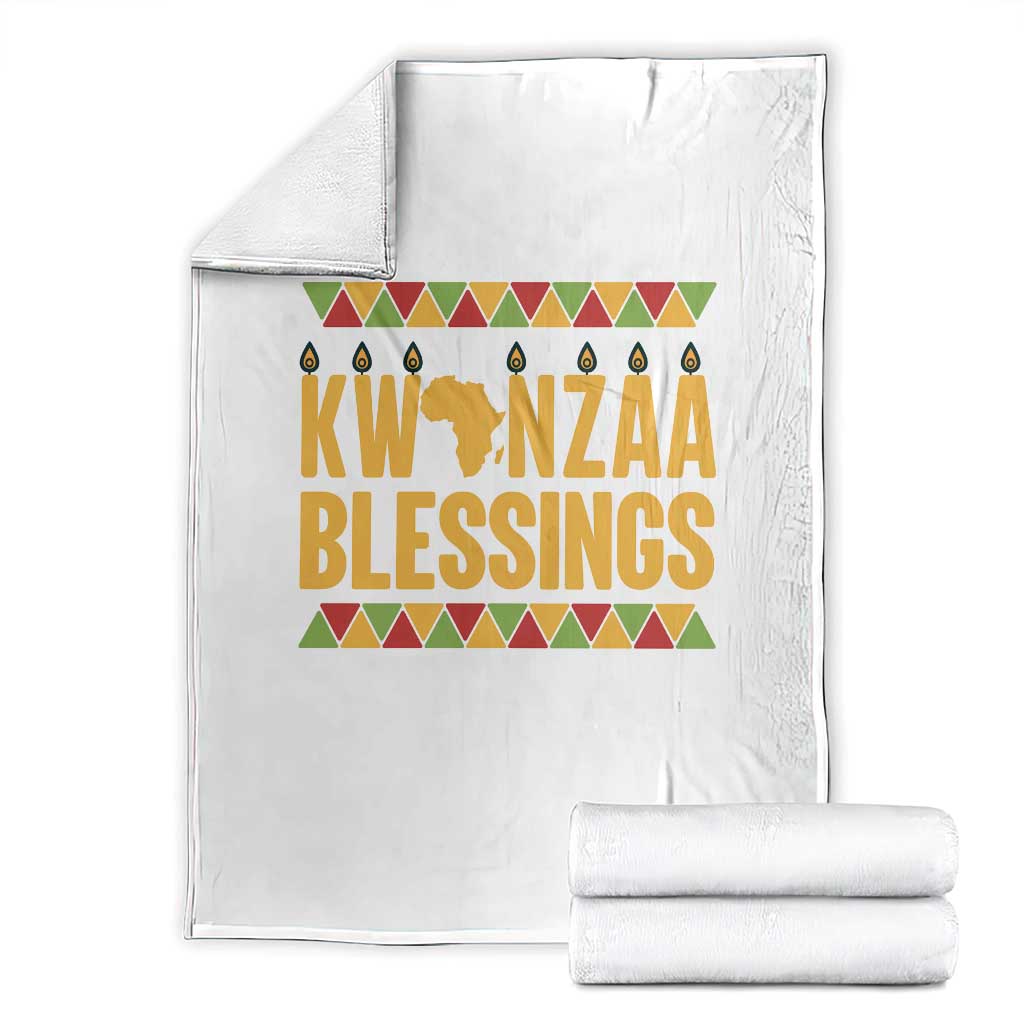 Kwanzaa Blessings Throw Blanket Kinara Light African Heritage Gift - Wonder Print Shop
