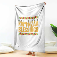 Kwanzaa Blessings Throw Blanket Kinara Light African Heritage Gift - Wonder Print Shop