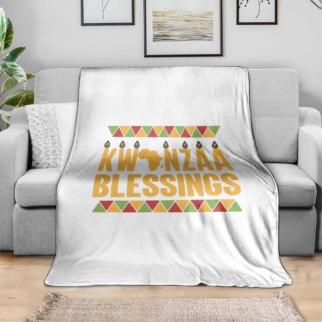 Kwanzaa Blessings Throw Blanket Kinara Light African Heritage Gift - Wonder Print Shop