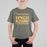Kwanzaa Blessings T Shirt For Kid Kinara Light African Heritage Gift - Wonder Print Shop