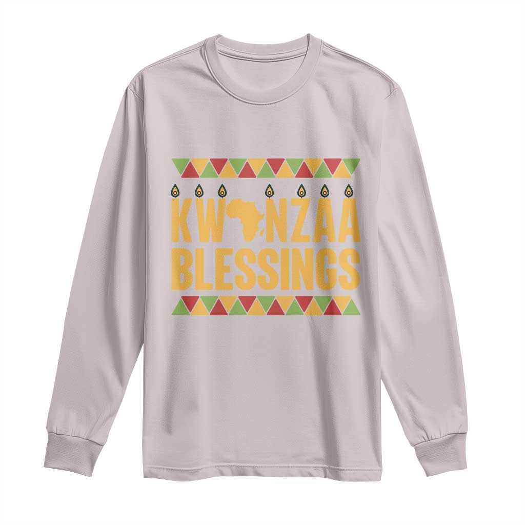 Kwanzaa Blessings Long Sleeve Shirt Kinara Light African Heritage Gift - Wonder Print Shop