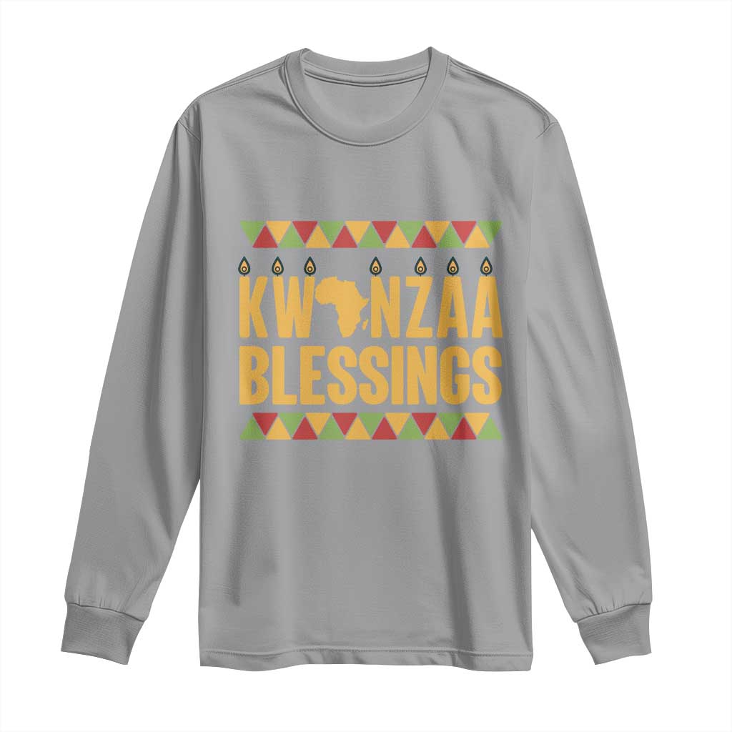 Kwanzaa Blessings Long Sleeve Shirt Kinara Light African Heritage Gift - Wonder Print Shop
