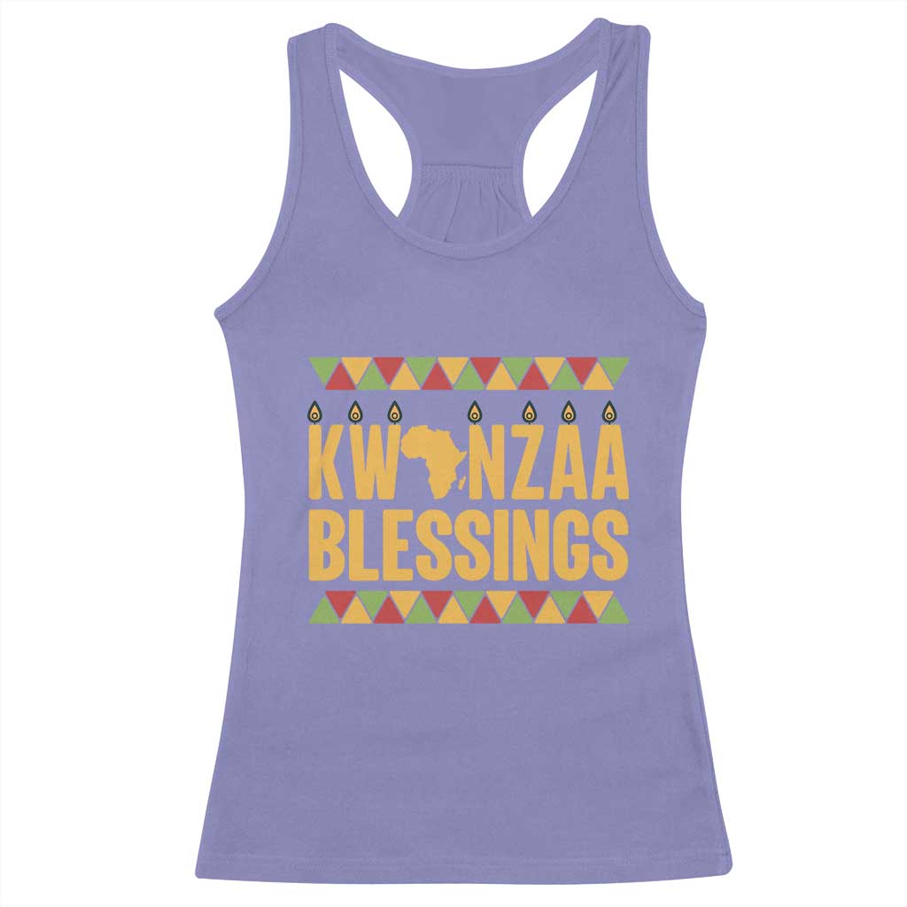 Kwanzaa Blessings Racerback Tank Top Kinara Light African Heritage Gift - Wonder Print Shop