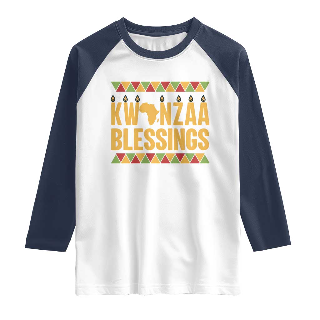 Kwanzaa Blessings Raglan Shirt Kinara Light African Heritage Gift - Wonder Print Shop
