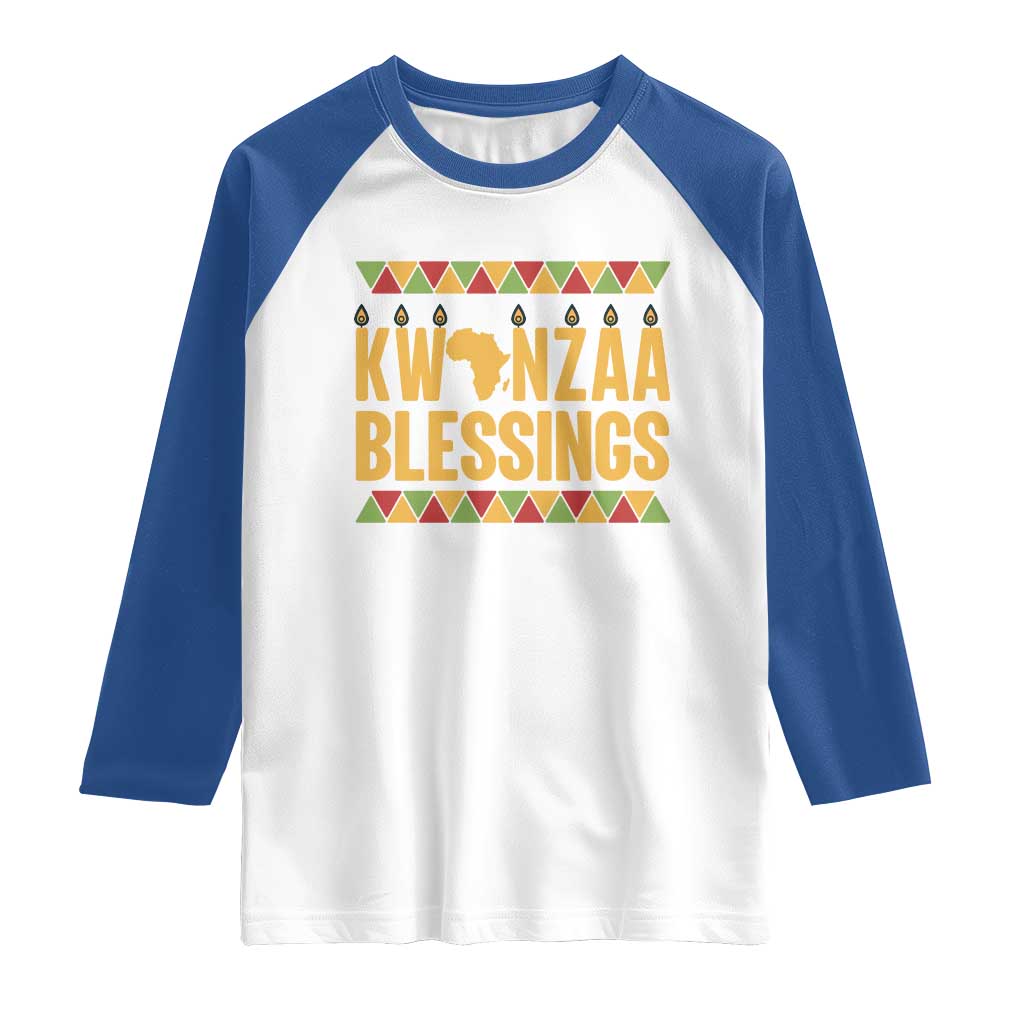 Kwanzaa Blessings Raglan Shirt Kinara Light African Heritage Gift - Wonder Print Shop