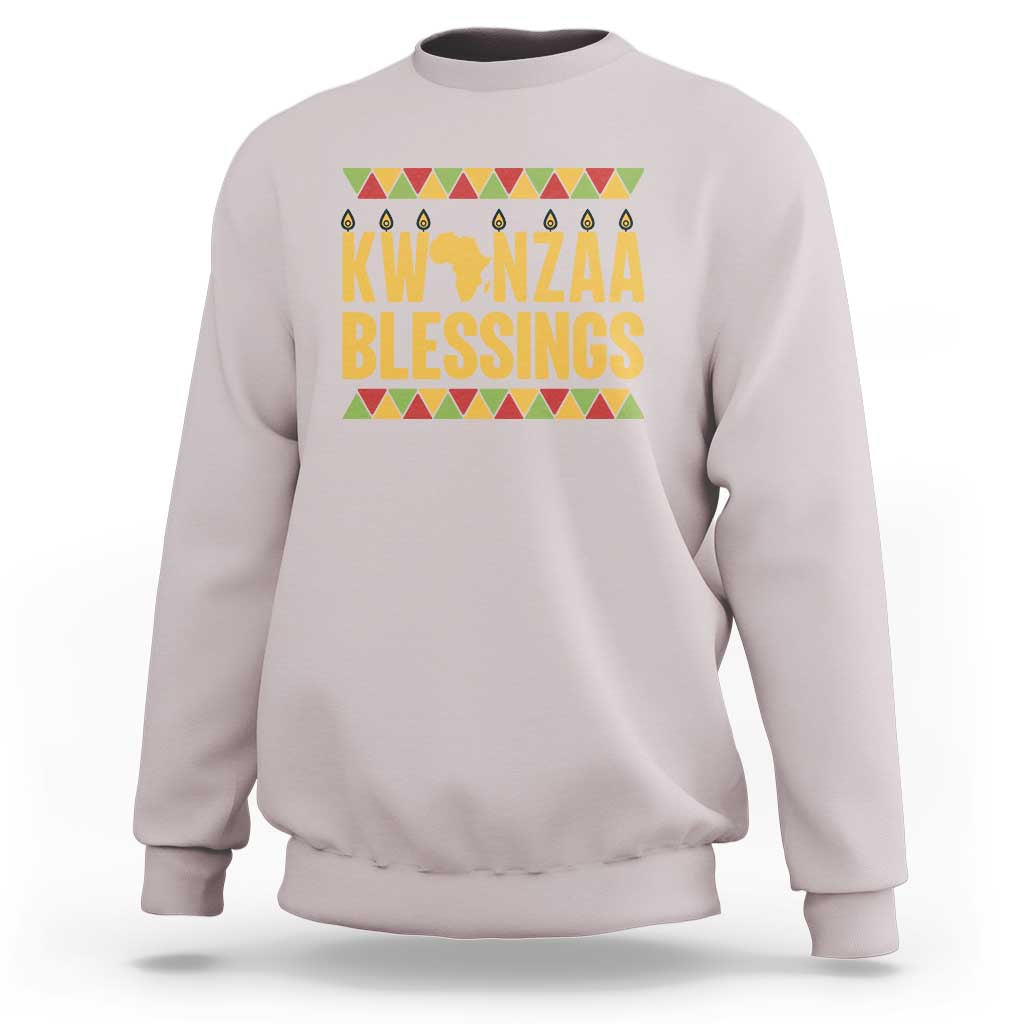 Kwanzaa Blessings Sweatshirt Kinara Light African Heritage Gift - Wonder Print Shop