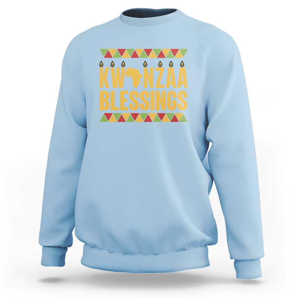 Kwanzaa Blessings Sweatshirt Kinara Light African Heritage Gift - Wonder Print Shop