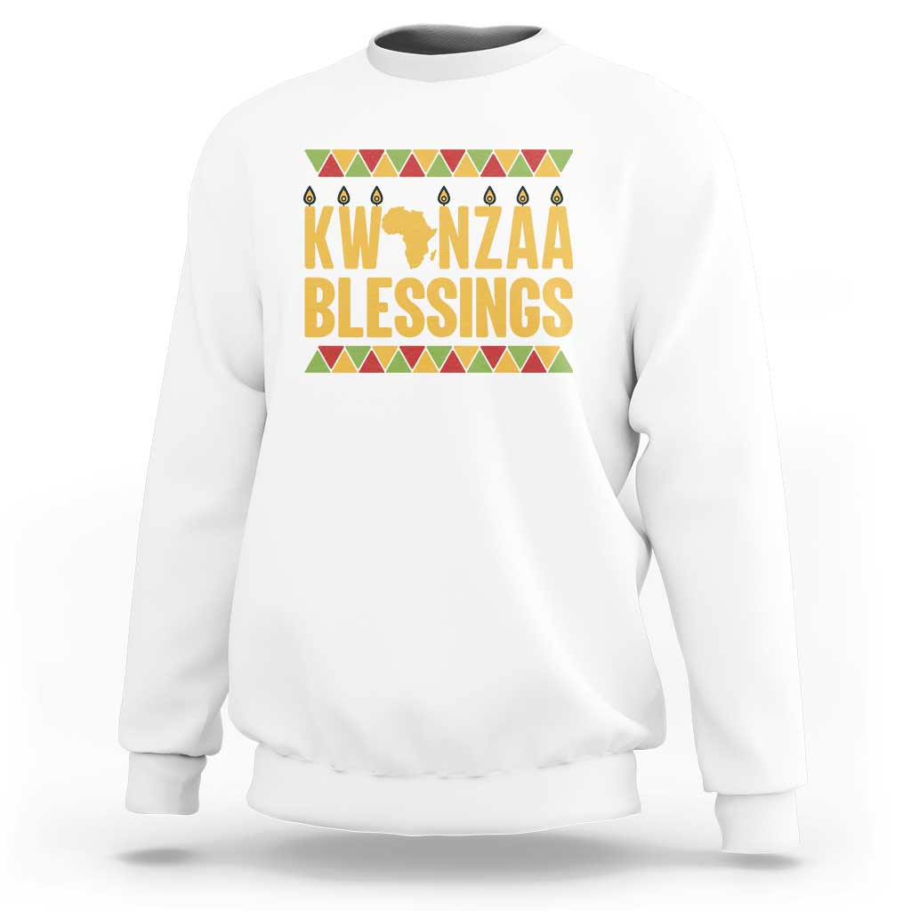 Kwanzaa Blessings Sweatshirt Kinara Light African Heritage Gift - Wonder Print Shop