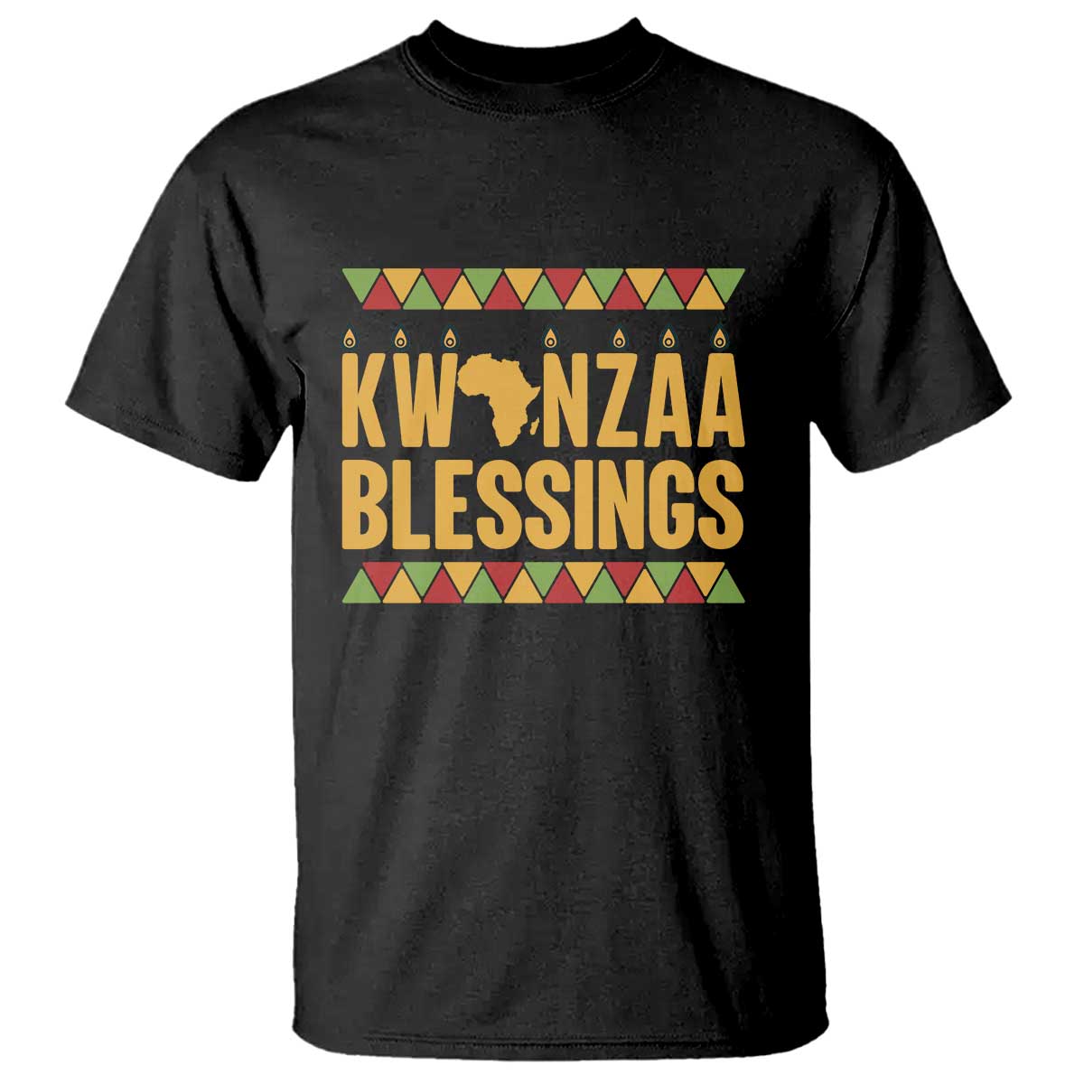 Kwanzaa Blessings T Shirt Kinara Light African Heritage Gift - Wonder Print Shop