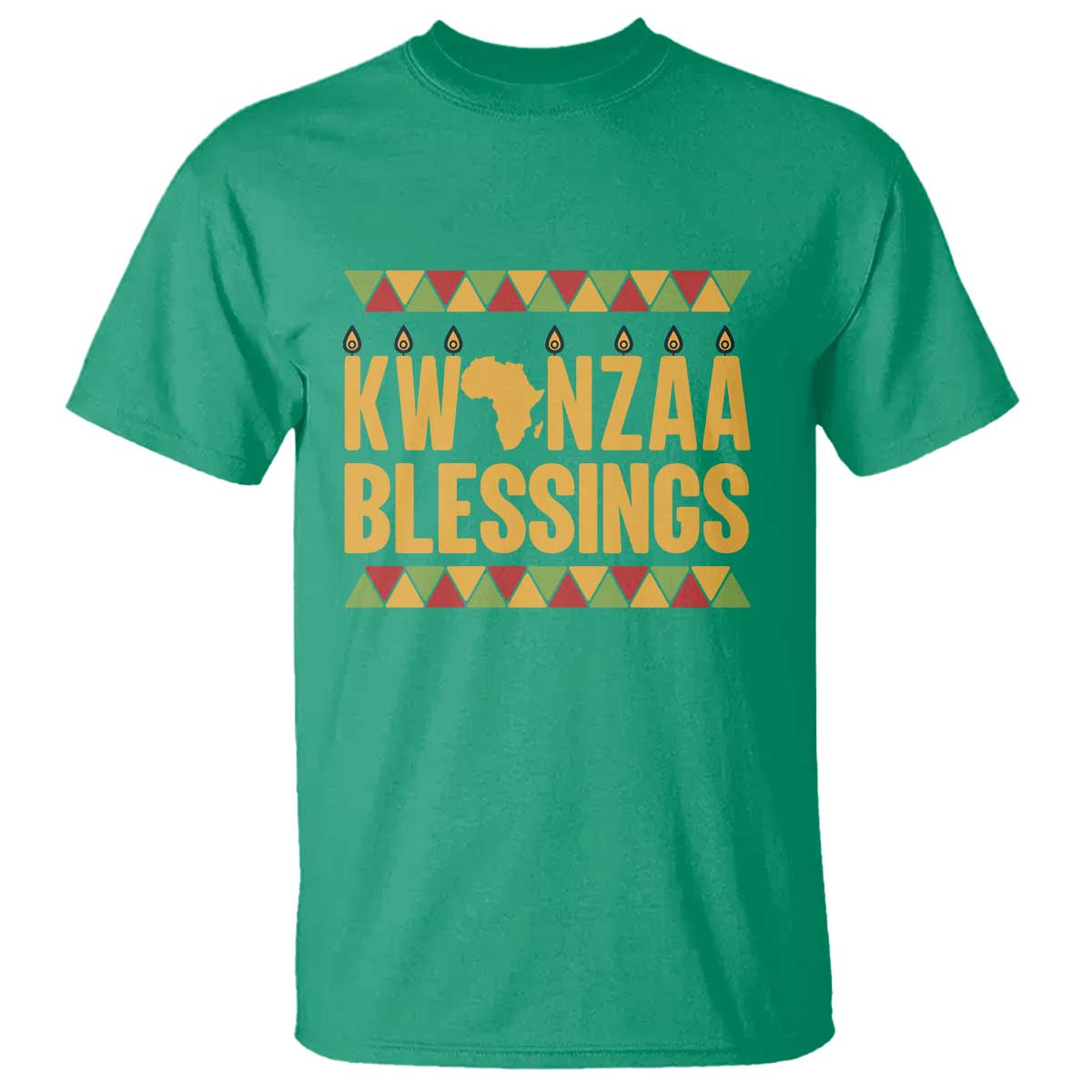 Kwanzaa Blessings T Shirt Kinara Light African Heritage Gift - Wonder Print Shop