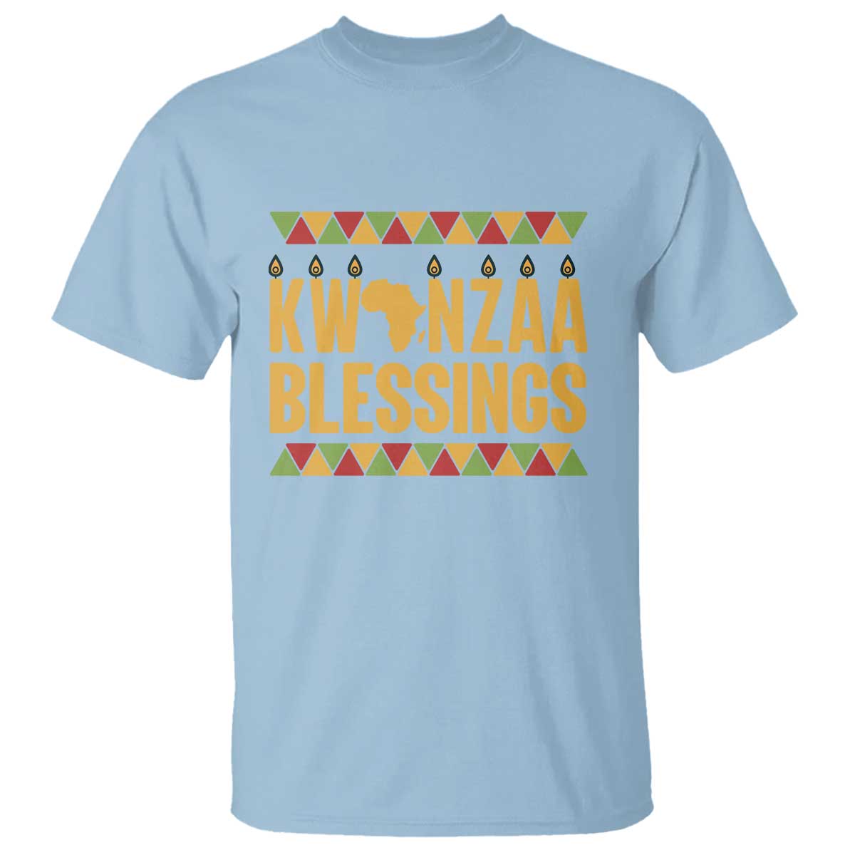Kwanzaa Blessings T Shirt Kinara Light African Heritage Gift - Wonder Print Shop