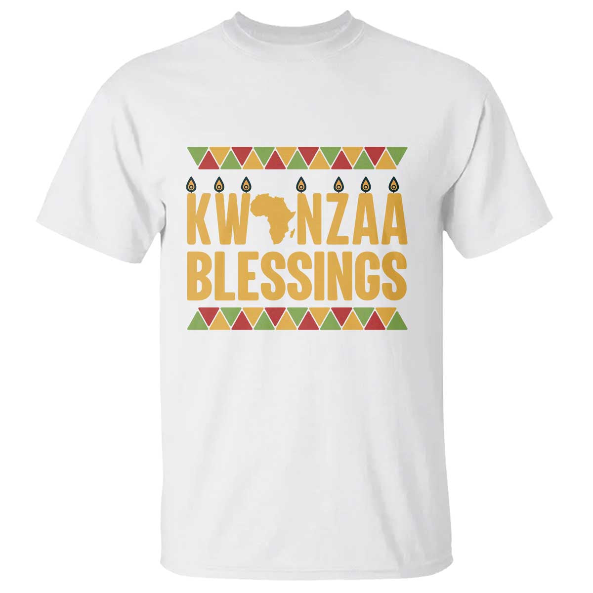 Kwanzaa Blessings T Shirt Kinara Light African Heritage Gift - Wonder Print Shop