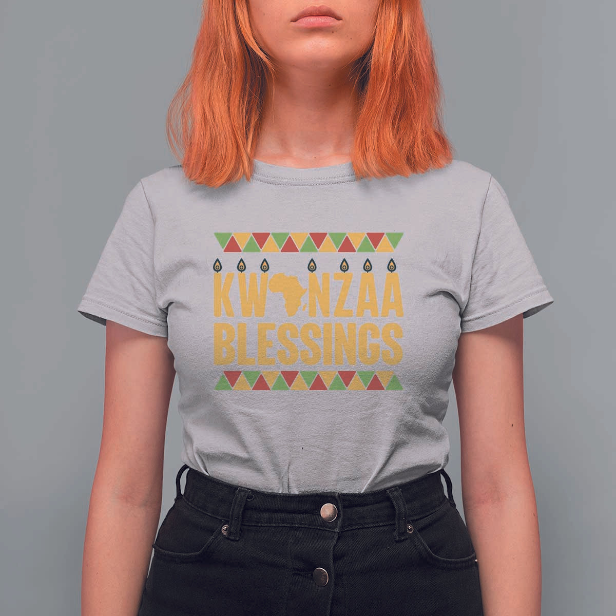 Kwanzaa Blessings T Shirt For Women Kinara Light African Heritage Gift - Wonder Print Shop
