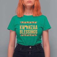 Kwanzaa Blessings T Shirt For Women Kinara Light African Heritage Gift - Wonder Print Shop