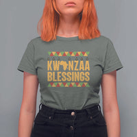 Kwanzaa Blessings T Shirt For Women Kinara Light African Heritage Gift - Wonder Print Shop