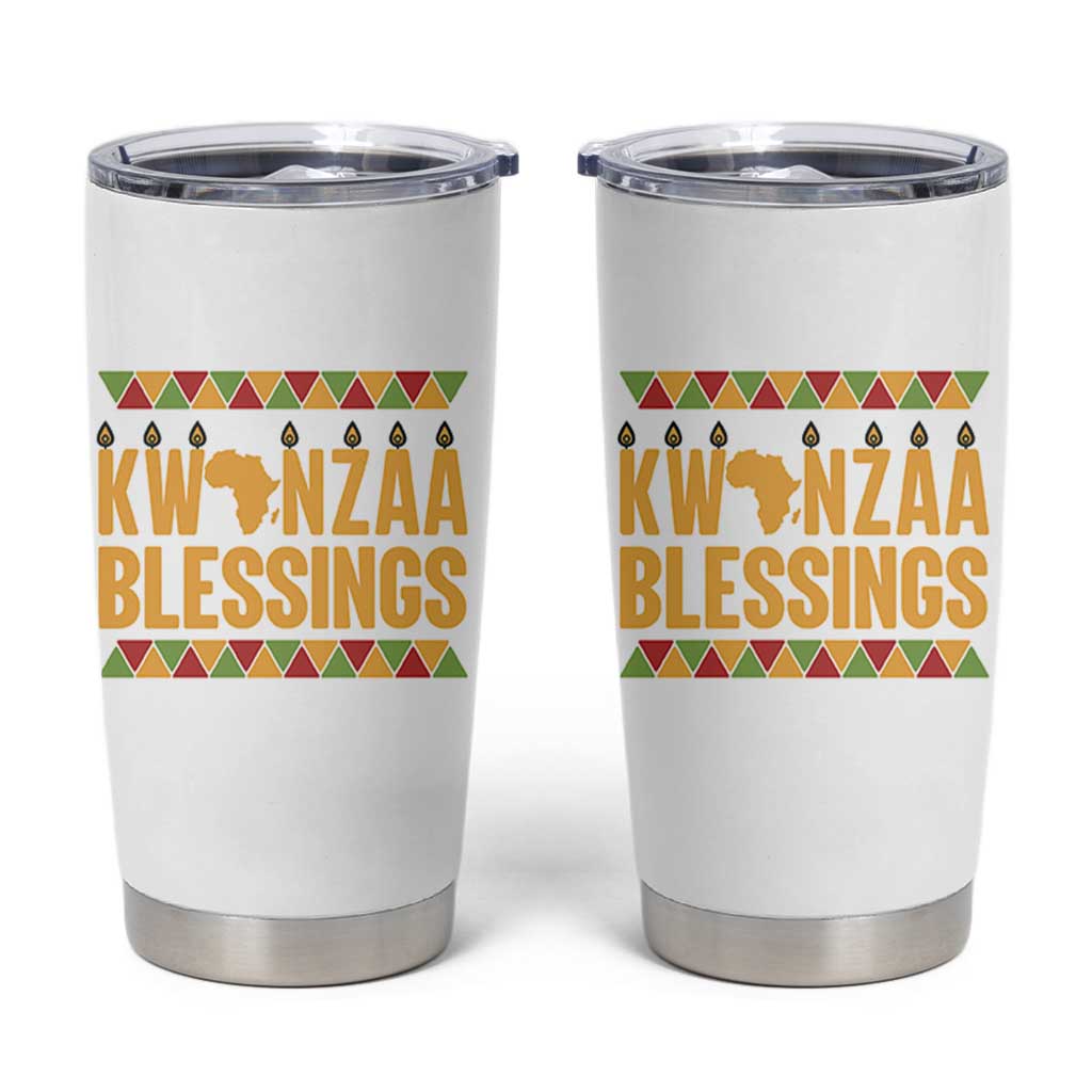 Kwanzaa Blessings Tumbler Cup Kinara Light African Heritage Gift - Wonder Print Shop