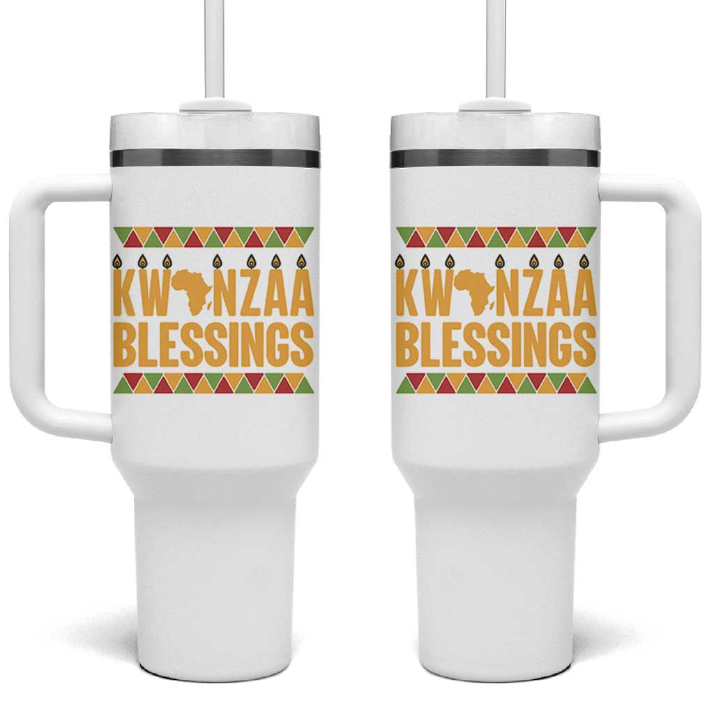 Kwanzaa Blessings Tumbler With Handle Kinara Light African Heritage Gift - Wonder Print Shop