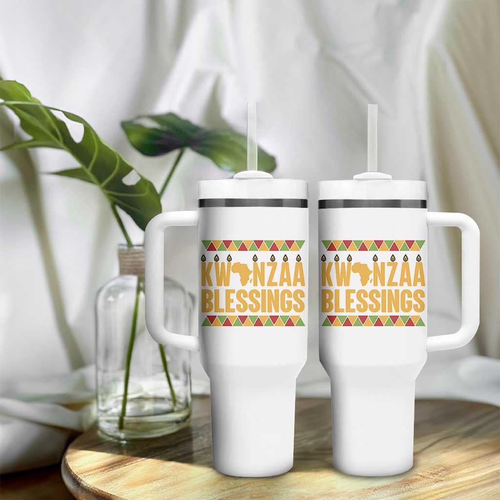 Kwanzaa Blessings Tumbler With Handle Kinara Light African Heritage Gift - Wonder Print Shop