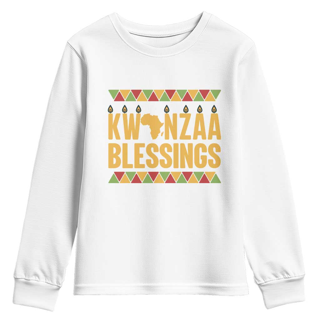 Kwanzaa Blessings Youth Sweatshirt Kinara Light African Heritage Gift - Wonder Print Shop
