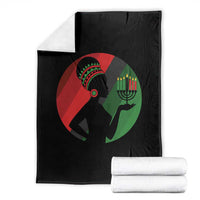 African Woman With Kinara Throw Blanket Happy Kwanzaa Cultural Pride Gift - Wonder Print Shop