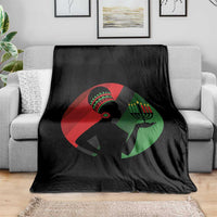 African Woman With Kinara Throw Blanket Happy Kwanzaa Cultural Pride Gift - Wonder Print Shop