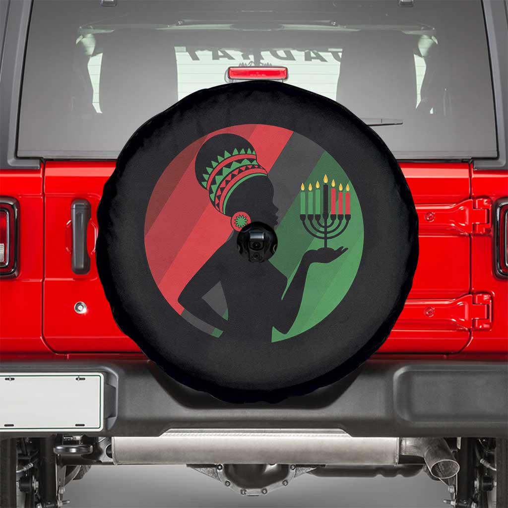 African Woman With Kinara Spare Tire Cover Happy Kwanzaa Cultural Pride Gift - Wonder Print Shop